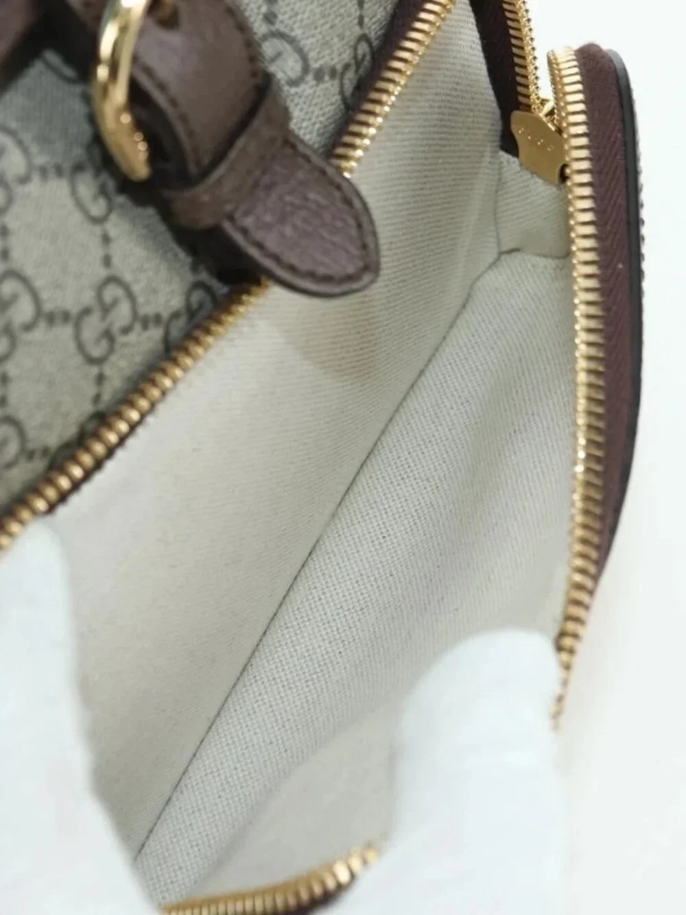 GUCCI GG Supreme Interlocking Backpack PVC Beige Gold 674147 Auth YKZ1279M